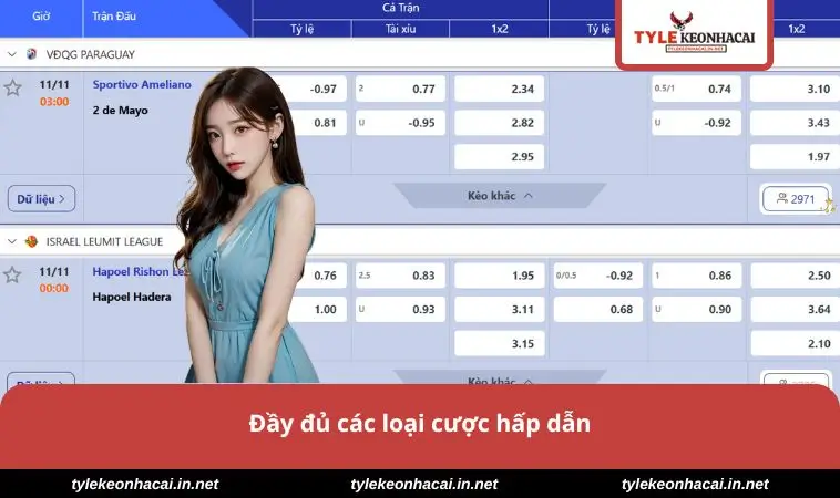Đầy đủ các loại cược hấp dẫn