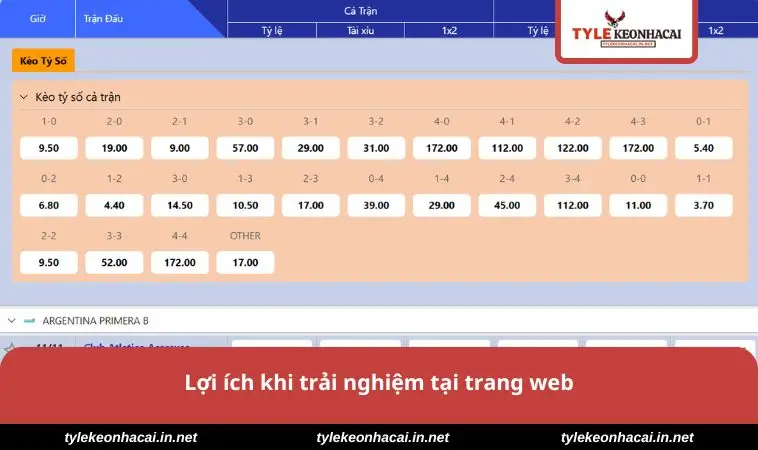 Lợi ích khi trải nghiệm tại trang web